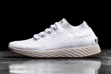 Women's Nobull Ivory Knit Running Shoes White | SG G2698S